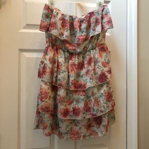 Noble U Chiffon Floral Print Sleeveless Dress